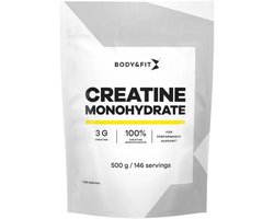Body & Fit Creatine Monohydrate - 100% Creatine Monohydraat - Supplement voor Spieropbouw/Prestaties - Smaakloos - 500 gram (146 doseringen)