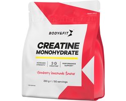 Body & Fit Creatine Monohydrate - Creatine Monohydraat - Supplement voor Spieropbouw/Prestaties - Strawberry Lemonade - 250 gram (50 doseringen)