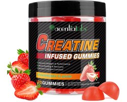 Creatine Monohydraat Gummies - 5g per portie - spiergroei - uithoudingsvermogen - aardbeismaak