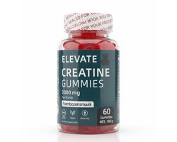 Elevate - Creatine Gummies - 3 gram per portie - Creatine monohydraat - Frambozensmaak - 60 gummies (30 doseringen) - Suikervrij - Vegan - creatine gummies - Creatine Monohydraat Supplement - Spiergroei - Kracht & Prestatie - Geen Poeder Nodig