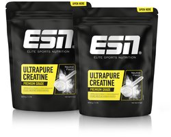 ESN Ultrapure Creatine Poeder, 2 x 500 g Voordeelverpakking - Puur Creatine Monohydraat, Premium Kwaliteit, Veganistisch
