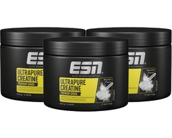 ESN Ultrapure Creatine Poeder, 3 x 250 g Voordeelverpakking - Puur Creatine Monohydraat, Premium Kwaliteit, Veganistisch