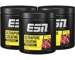 ESN Ultrapure Creatine Poeder, Fresh Cherry, 3 x 250 g Voordeelverpakking - Puur Creatine Monohydraat, Premium Kwaliteit, Veganistisch