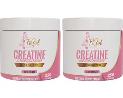 FitGirl Nutrition Creatine Monohydraat | 2x 250g | 100 servings totaal | Micronized 200mesh | Nutriworld