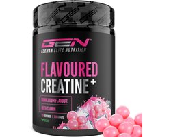 GEN Gearomatiseerd Creatine Poeder - 550g - Creatine Monohydraat + L-Taurine - Gemicroniseerde Creatine met Aroma - Geen Suiker & Top Oplosbaarheid - Veganistisch (Bubble Gum)