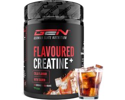 GEN Gearomatiseerd Creatine Poeder - 550g - Creatine Monohydraat + L-Taurine - Gemicroniseerde Creatine met Aroma - Geen Suiker & Top Oplosbaarheid - Veganistisch (Cola)
