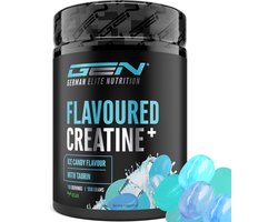 GEN Gearomatiseerd Creatine Poeder - 550g - Creatine Monohydraat + L-Taurine - Gemicroniseerde Creatine met Aroma - Geen Suiker & Top Oplosbaarheid - Veganistisch (Ice Candy)