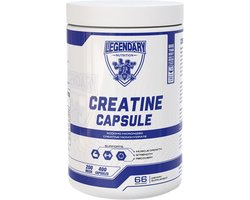 Legendary nutrition | Creatine Monohydraat | Unflavoured | 400 capsules 66 servings | Prestaties | Duursport | Crossfit | Fitness | Energie | Herstel | Nutriworld