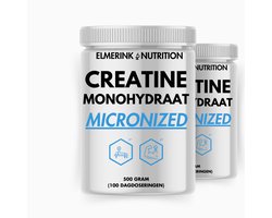 Micronized Creatine Monohydraat - Gemicroniseerd – 1KG – 200 Doseringen – Krachtige Spieropbouw & Sneller Herstel – Ultra Fijn Poeder – Wetenschappelijk Onderbouwd – Elmerink Nutrition