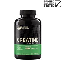 Optimum Nutrition Creatine 2500 Elite Series - Creapure Creatine Caps - 200 Capules (100 servings)