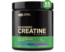 Optimum Nutrition Micronized Creatine Powder - Blue Raspberry Creatine Poeder - Creatine Monohydraat - 247 gram (55 doseringen)