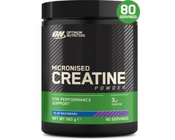 Optimum Nutrition Micronized Creatine Powder - Blue Raspberry Creatine Poeder - Creatine Monohydraat - 360 gram (80 doseringen)