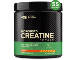Optimum Nutrition Micronized Creatine Powder - Orange Creatine Poeder - Creatine Monohydraat - 247 gram (55 doseringen)