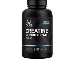 Pure. Creatine Monohydraat - 180 v-caps - spiergroei - fitness & sport - vegan capsules