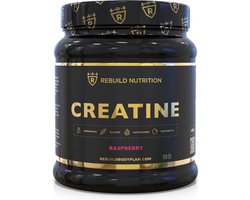 Rebuild Nutrition - Creatine Monohydrate - Framboos smaak - Poeder - Supplement voor Spieropbouw & Conditie Verbetering - Creatine Monohydraat - 80 doseringen - 400 gram