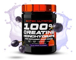 Scitec Nutrition® - 100% Creatine Monohydrate (300 gram - Blue Grape) - Druif - 60 doseringen - creatine poeder - creatine monohydraat