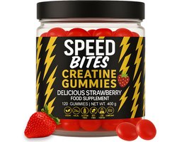 Speed Bites Creatine HCl Gummies – 1600 mg Creatine HCl per dag ≈ 5000 mg creatine monohydraat – vegan creatine gummies, suikervrij – spierkracht, energie, herstel – 120 stuks