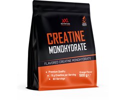XXL Nutrition - Creatine Monohydraat - Orange Sinaasappel - Creatine Monohydraat Poeder Vegan Supplement - 500 g