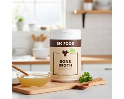 Big Food – Bio Beef Bone Broth Poeder – 300 g – Collageenrijk & Eiwitrijk Grasgevoerd Runder Oervoedsel