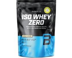 BioTechUSA Iso Whey Zero | Premium wei-eiwitisolaat | Grasgevoerd | Enzymvrij | Suiker- en glutenvrij, 454 g, Vanille