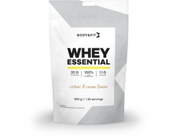 Body & Fit Whey Essential - Eiwitpoeder - Proteine Poeder - 100% Whey Eiwitconcentraat - Whey Protein - Eiwitshakes - Cookies & Cream - 500 gram (20 shakes)