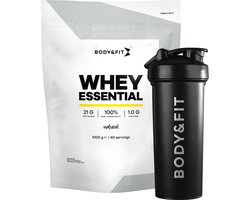 Body & Fit Whey Essential Naturel 1000 gram - Whey Protein - Proteine poeder + Essential Shaker 700 ml
