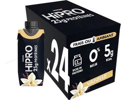 Danone HiPRO Eiwitshake – Vanille – 25g Proteïne – 24 x 330ml – Lactosevrij