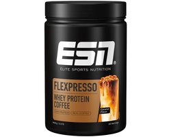 ESN FLEXPRESSO Whey Proteine Poeder, Caramel, 908 g, 30 Porties – Wei Eiwitshake met Koffie & Cafeïne
