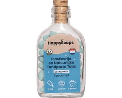 HappySoaps - Natuurlijke Tandpasta Tabs Met Fluoride Spearmint - 62st