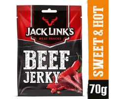 Jack Link's Beef Jerky (12x60g) Sweet & Hot - Functionele voeding - Eiwit Snacks