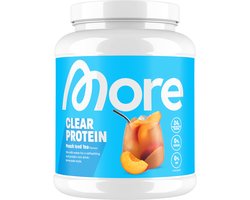 MORE NUTRITION Clear Whey Isolate Proteine Poeder, Peach Iced Tea, 600 g, 20 Porties Heldere Wei Poeder – Lactosevrij Eiwitshake