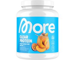 MORE NUTRITION Clear Whey Isolate Proteine Poeder, Peach Passion Fruit Ice Tea, 600 g, 20 Porties Heldere Wei Poeder – Lactosevrij Eiwitshake