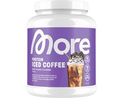 MORE NUTRITION Protein Iced Coffee Proteine Poeder, Dark Cookie Crumble, 500 g, 20 Porties - Eiwitshake met Lactase en Koffie, Eiwitshake