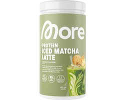 MORE NUTRITION Protein Iced Matcha Latte, Vanilla Crumble, 500 g, 20 Porties - Matcha Groene Thee Poeder met Waardevolle Eiwitten - Weinig Suiker en Vet – Gemaakt in Duitsland