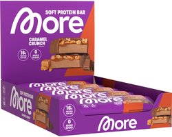 MORE NUTRITION Soft Protein Bar Proteine Repen, Caramel Crunch, 10 x 50 g - Het Ideale Tussendoortje met tot 16 g Proteïne per Reep