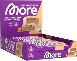 MORE NUTRITION Soft Protein Bar Proteine Repen, White Chocolate Caramel Crunch, 10 x 50 g - Het Ideale Tussendoortje met tot 16 g Proteïne per Reep