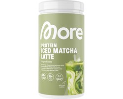MORE NUTRITION Whey Proteine Poeder Iced Matcha Latte, Original Taste, 500 g, 20 Porties - Matcha Groene Thee Poeder met Waardevolle Eiwitten - Weinig Suiker en Vet – Gemaakt in Duitsland