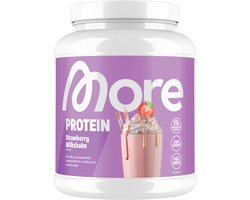 MORE NUTRITION Whey Proteine Poeder, Strawberry Milkshake, 600 g, 20 Porties – Wei Eiwitshake, Eiwitsupplement, Spierherstel & Fitnessroutine