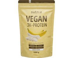 nutri+ Vegan 3K Protein - Eiwitpoeder Banana - Veganistisch proteïne poeder - met proteïnen uit soja, erwten en zonnebloem - lactosevrij en glutenvrij - 1000 g