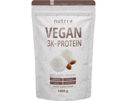nutri+ Vegan 3K Protein - Eiwitpoeder Coconut Almond - Veganistisch proteïne poeder - met proteïnen uit soja, erwten en zonnebloem - lactosevrij en glutenvrij - 1000 g