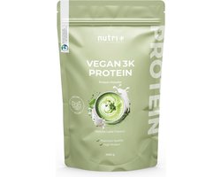 nutri+ Vegan 3K Protein - Eiwitpoeder Matcha Latte - Veganistisch proteïnepoeder - met proteïnen uit soja, erwten en zonnebloem - lactosevrij en glutenvrij - 1000 g