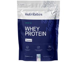 Nutribites Whey Protein Naturel - 22,3g eiwit per scoop - Compleet aminozuurprofiel - Zuiver en goed opneembaar - 780g