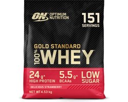 Optimum Nutrition 100% Whey Protein - Eiwitpoeder / Eiwitshake - 4540 gram - Delicious Strawberry