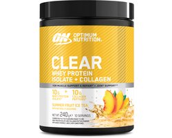 Optimum Nutrition Clear Whey Protein Isolate + Collagen - Summer Fruit Ice Tea Proteine Poeder - Eiwitshake - Eitwit Limonade - 240 gram (10 servings)