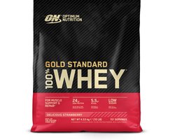 Optimum Nutrition Gold Standard 100% Whey Protein - Delicious Strawberry - Proteine Poeder - Eiwitshake - 4530 gram (146 servings)