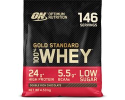 Optimum Nutrition Gold Standard 100% Whey Protein – Double Rich Chocolate – Proteine Poeder – Eiwitshake – 4530 gram (146 servings)