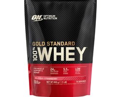 Optimum Nutrition Gold Standard 100% Whey Protein - Eiwitpoeder  - Eiwitshake / Proteine Shake - Aardbei Smaak - 450 gram  (14 shakes) - 1 Pot