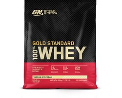 Optimum Nutrition Gold Standard 100% Whey Protein - Vanilla Ice Cream - Proteine Poeder - Eiwitshake - 4530 gram (146 servings)