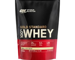 Optimum Nutrition Gold Standard 100% Whey Protein – Vanilla Ice Cream – Proteine Poeder – Eiwitshake – 465 gram (15 servings)