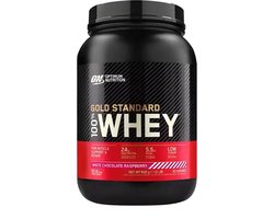 Optimum Nutrition Gold Standard 100% Whey Protein - Eiwitpoeder  - Eiwitshake / Proteine Shake - White Choco Framboos Smaak - 908 gram (30 shakes) - 1 Pot